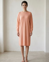 Women's Multi-Color Mid-Length Cashmere Dress — Peach