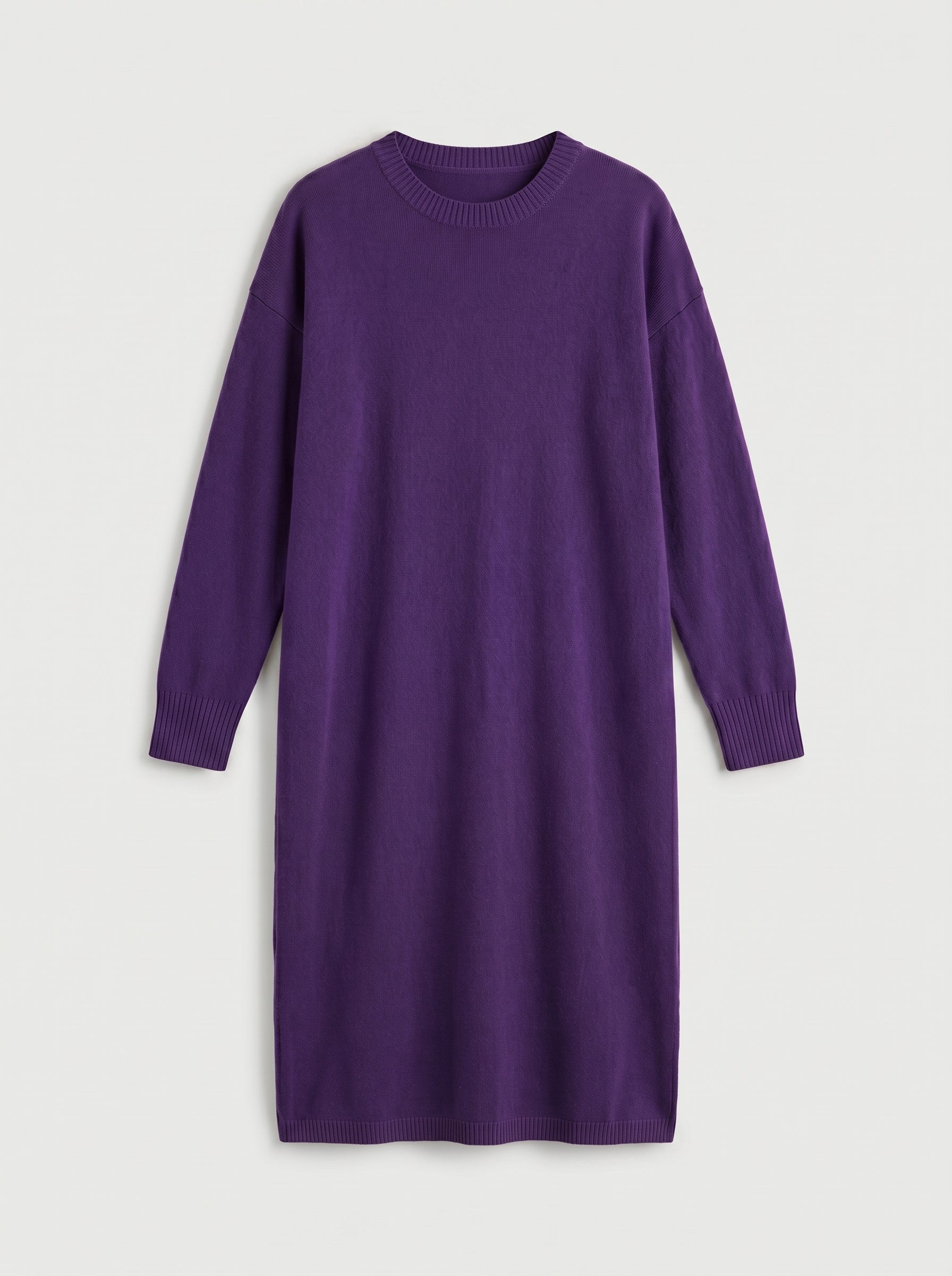 Women's Multi-Color Mid-Length Cashmere Dress — Purple
