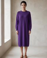 Women's Multi-Color Mid-Length Cashmere Dress — Purple