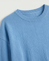 Women's Multi-Color Mid-Length Cashmere Dress — Sky blue