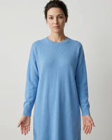 Women's Multi-Color Mid-Length Cashmere Dress — Sky blue