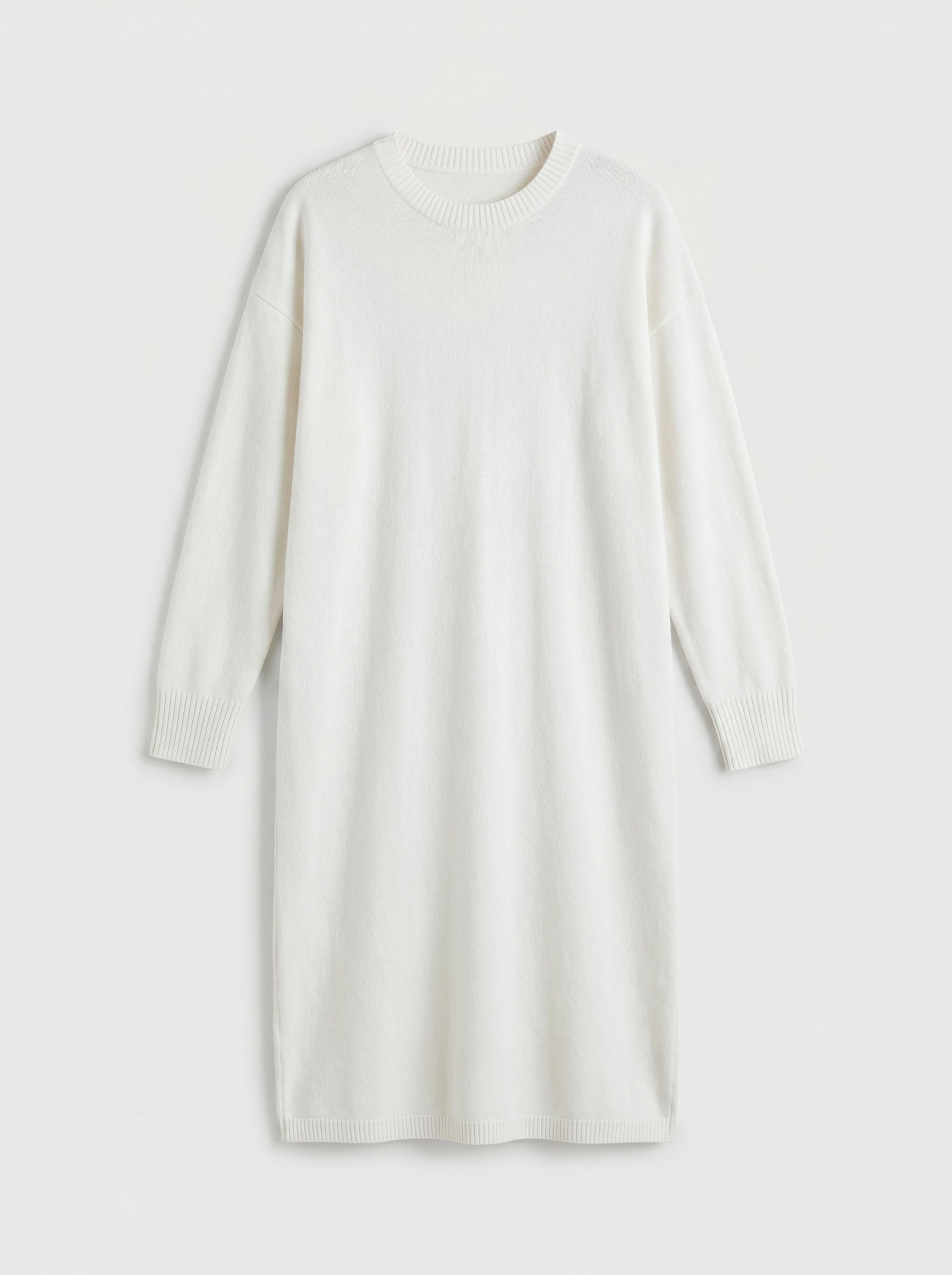 Women's Multi-Color Mid-Length Cashmere Dress — White