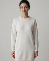 Women's Multi-Color Mid-Length Cashmere Dress — White
