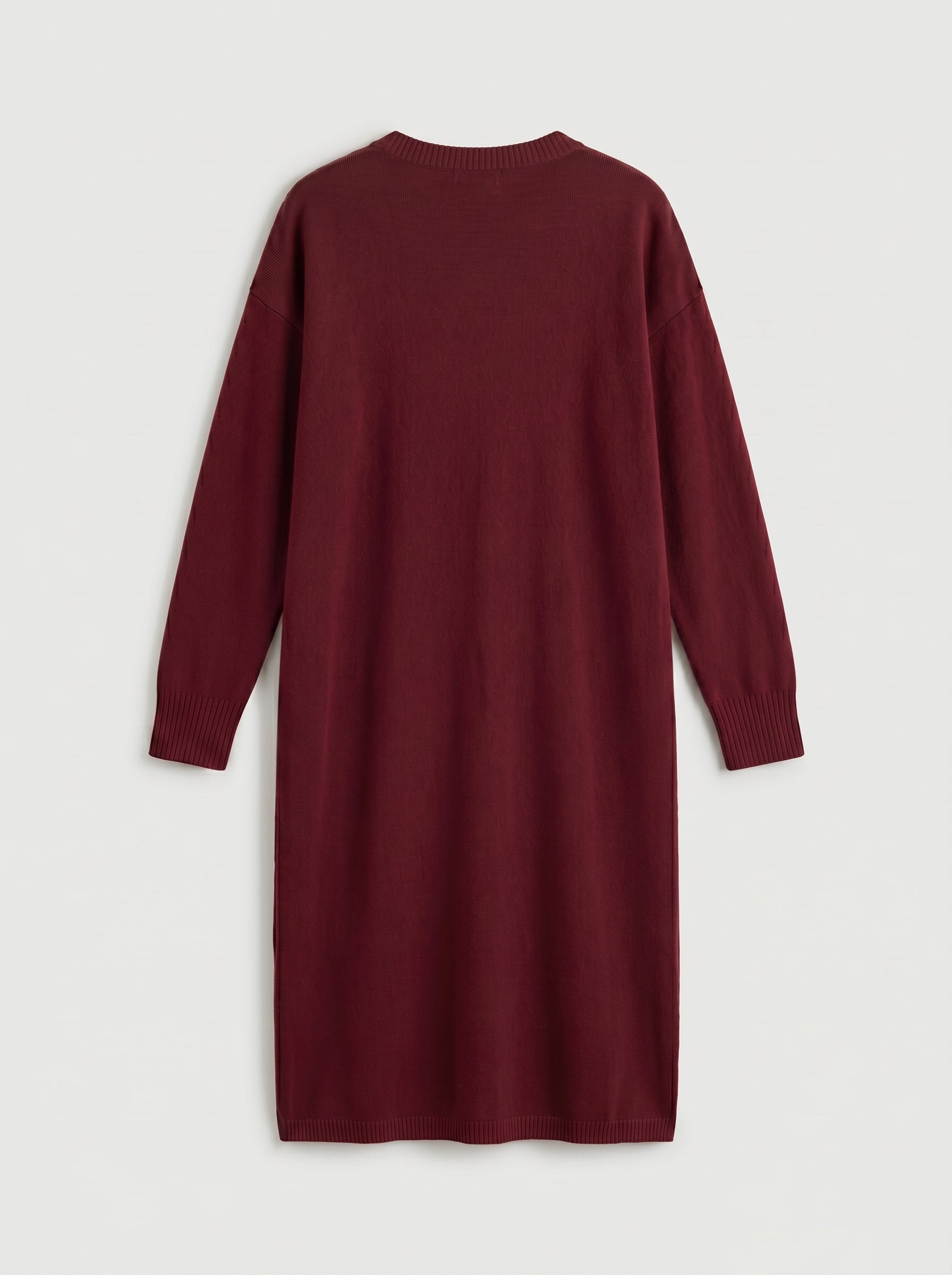 Women's Multi-Color Mid-Length Cashmere Dress — Wine red