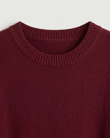 Women's Multi-Color Mid-Length Cashmere Dress — Wine red