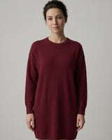 Women's Multi-Color Mid-Length Cashmere Dress — Wine red