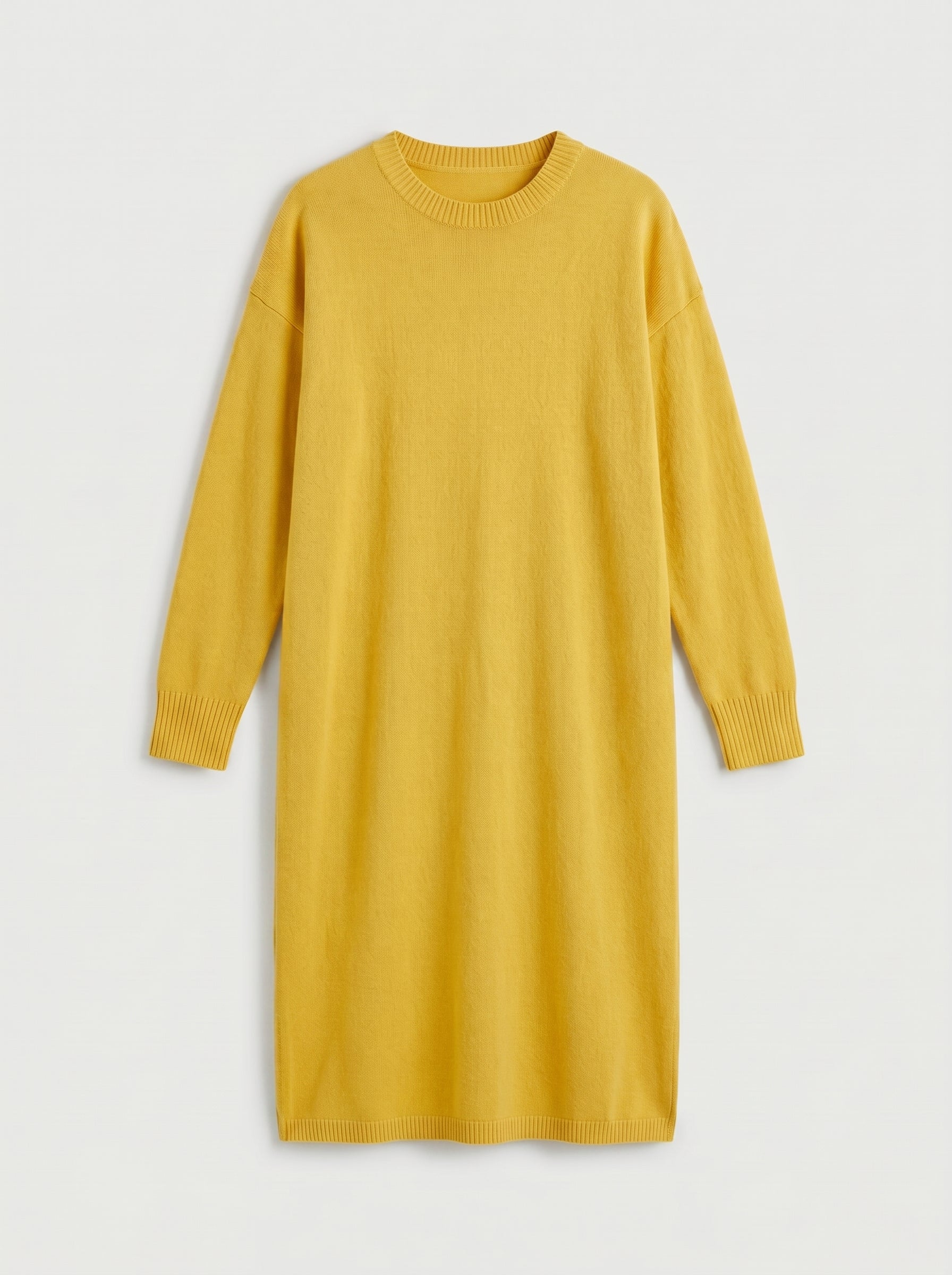 Women's Multi-Color Mid-Length Cashmere Dress — Yellow