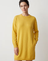 Women's Multi-Color Mid-Length Cashmere Dress — Yellow
