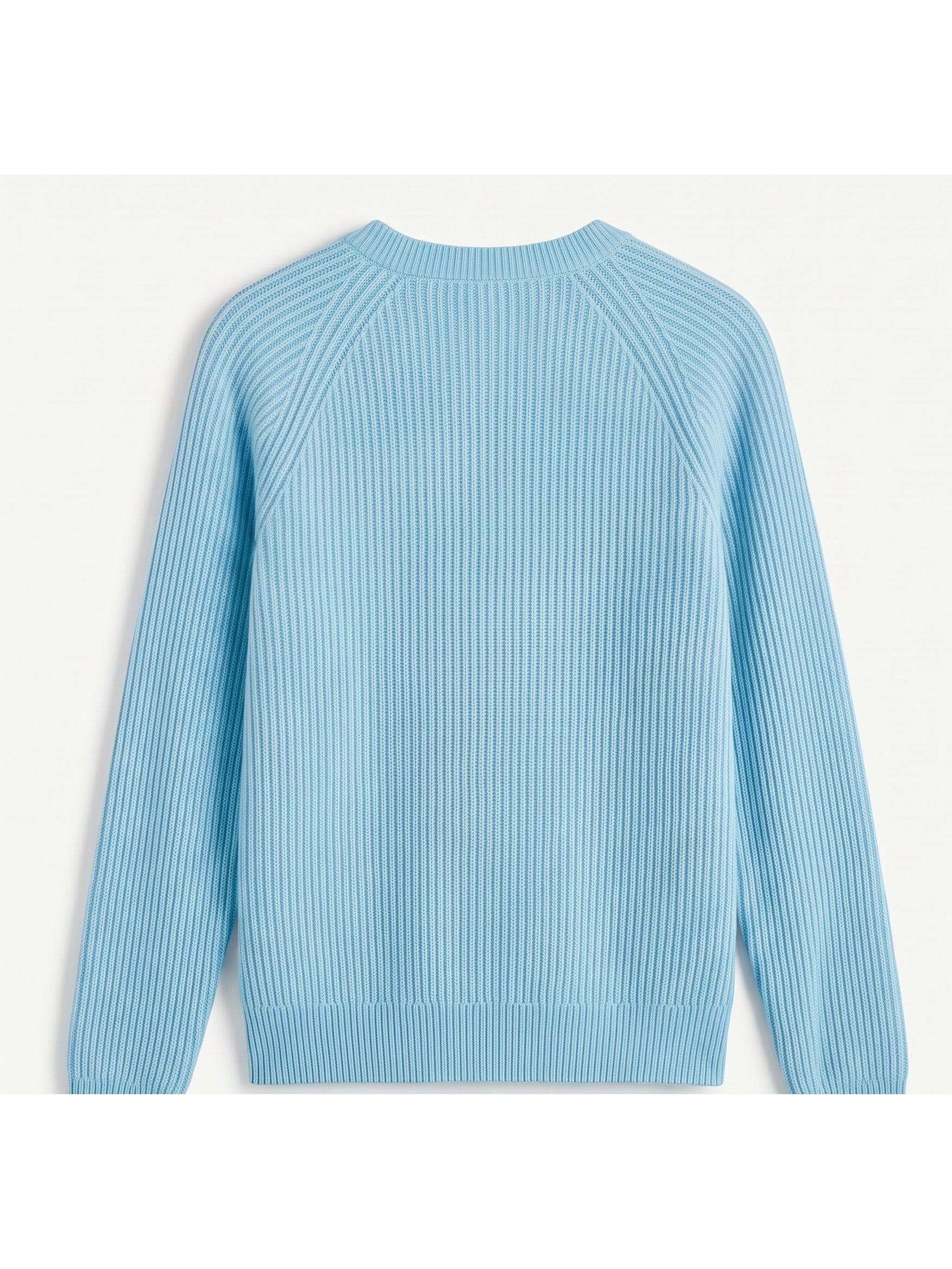 Women's Mid-Length Knit Cashmere Sweater — Sky blue