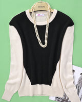 Women's Colorblock Crew Neck Cashmere Sweater
