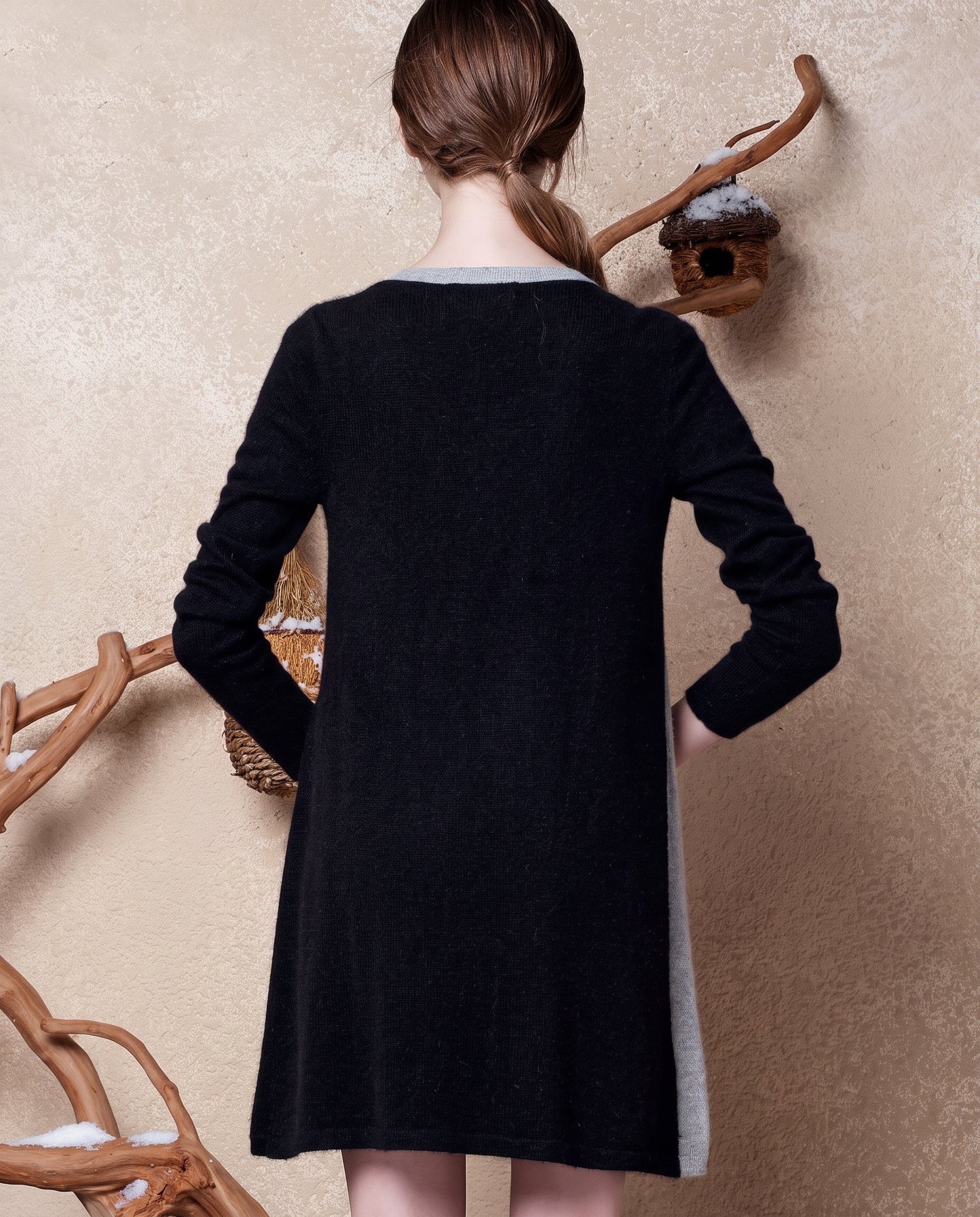 Women's Mid-Length Cashmere Sweater Dress