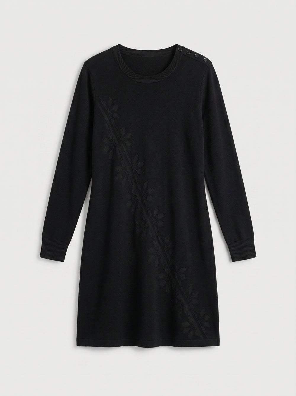 Women's Mid-Length Cashmere Sweater Dress — Black