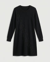 Women's Mid-Length Cashmere Sweater Dress — Black