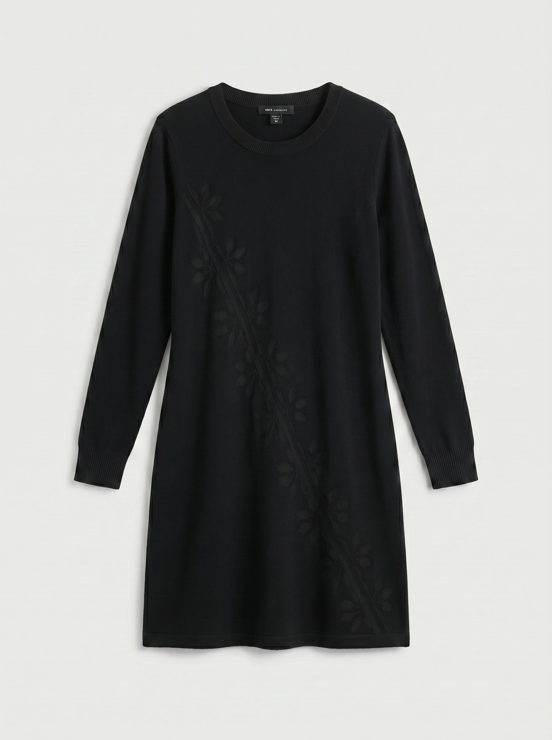 Women's Mid-Length Cashmere Sweater Dress — Black