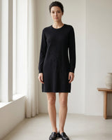 Women's Mid-Length Cashmere Sweater Dress — Black