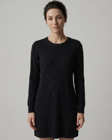 Women's Mid-Length Cashmere Sweater Dress — Black