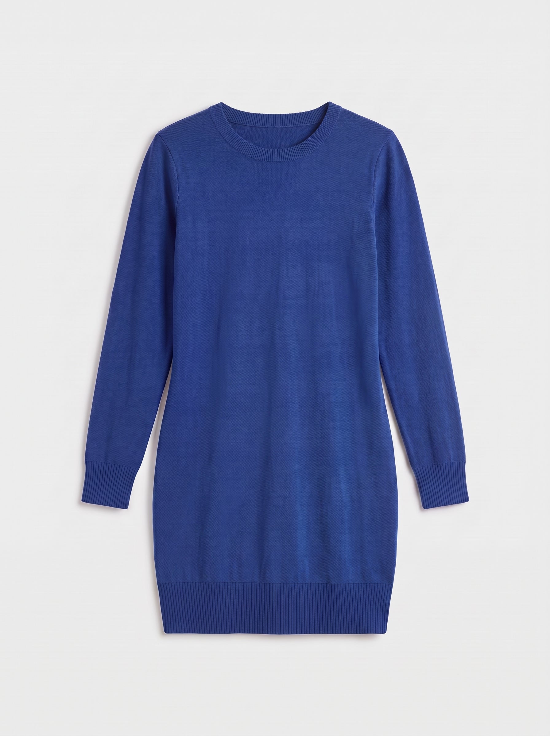 Women's Slim Round Neck Sweater Dress — Blue