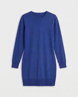 Women's Slim Round Neck Sweater Dress — Blue