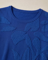 Women's Slim Round Neck Sweater Dress — Blue