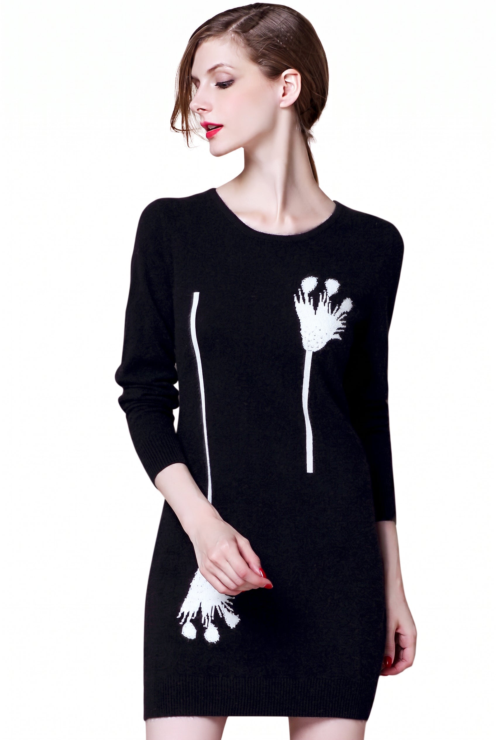 Women's Round Neck Sweater Dress