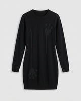 Women's Round Neck Sweater Dress — Black