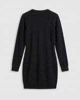 Women's Round Neck Sweater Dress — Black