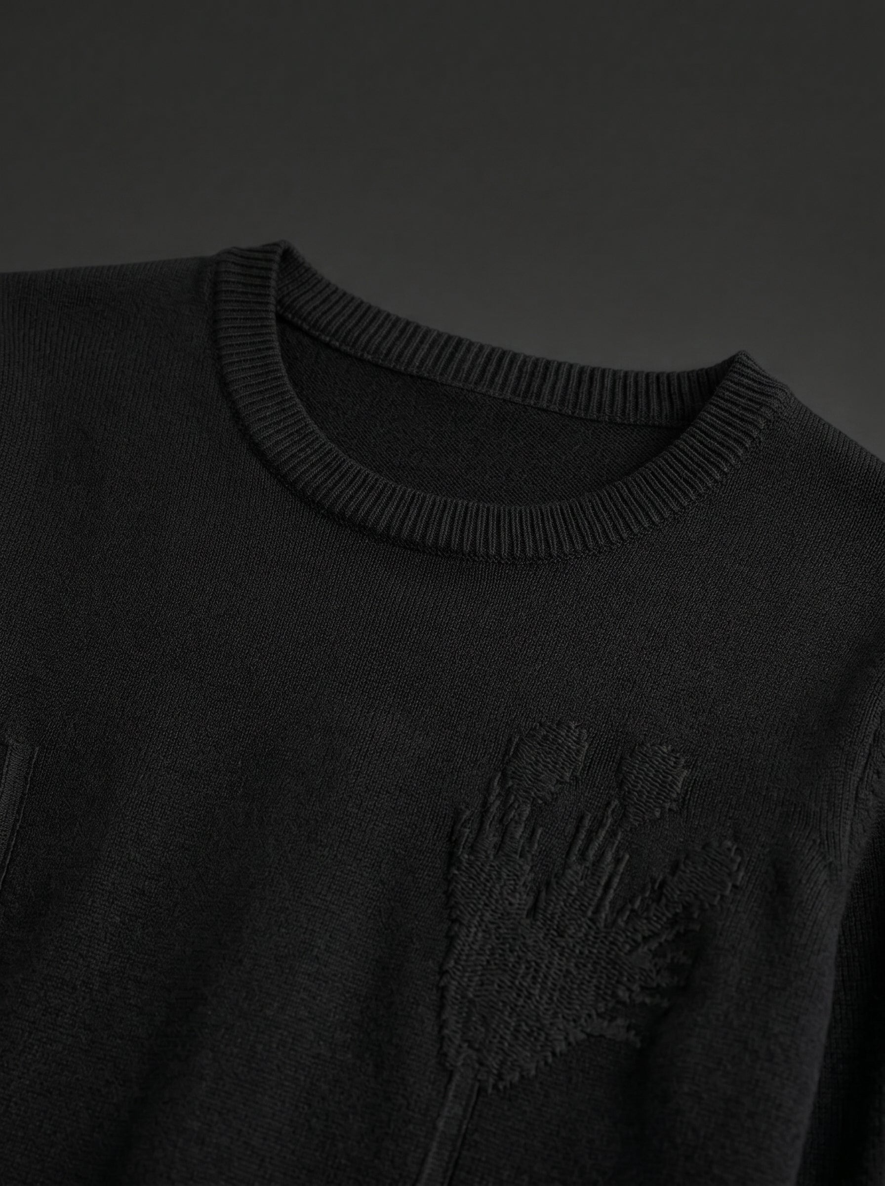 Women's Round Neck Sweater Dress — Black