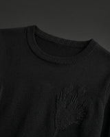Women's Round Neck Sweater Dress — Black