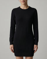 Women's Round Neck Sweater Dress — Black