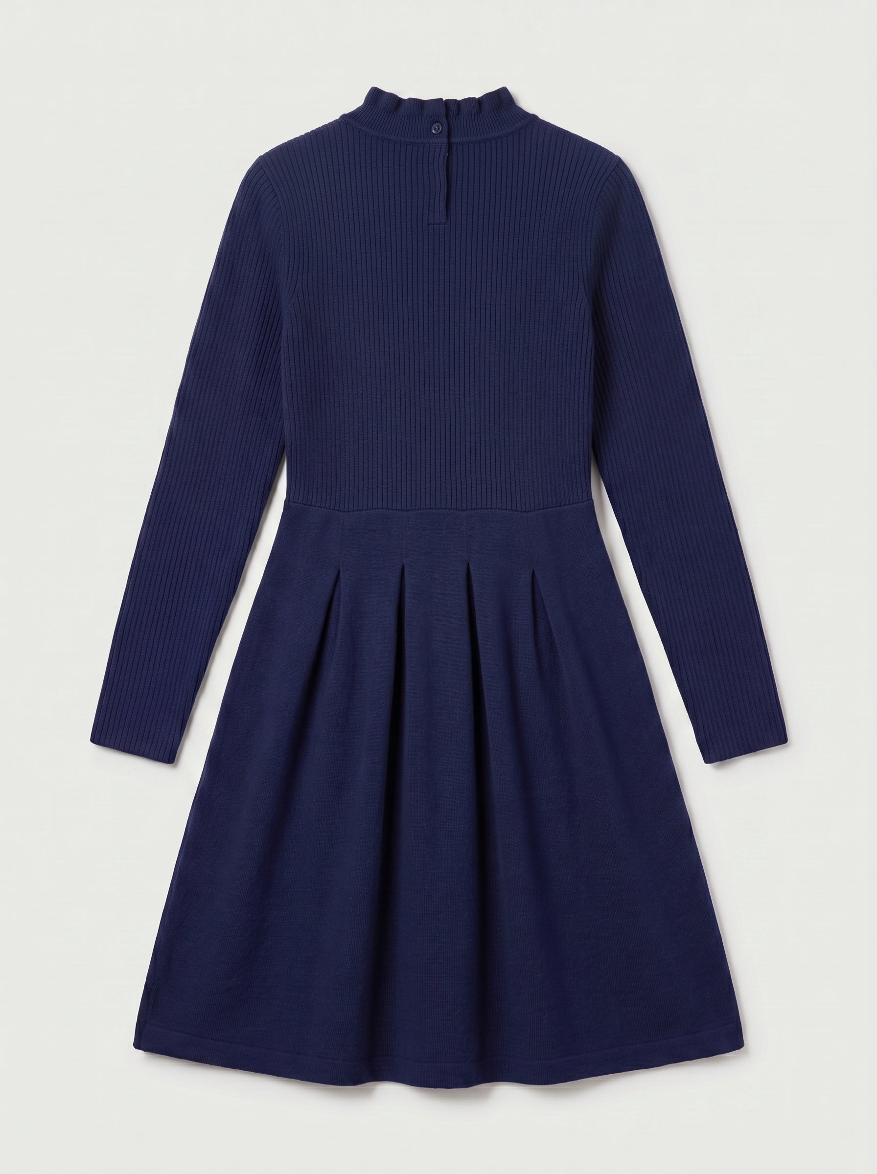 Women's Beaded Crew Neck Cashmere Sweater Dress — Dark blue