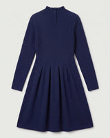 Women's Beaded Crew Neck Cashmere Sweater Dress — Dark blue