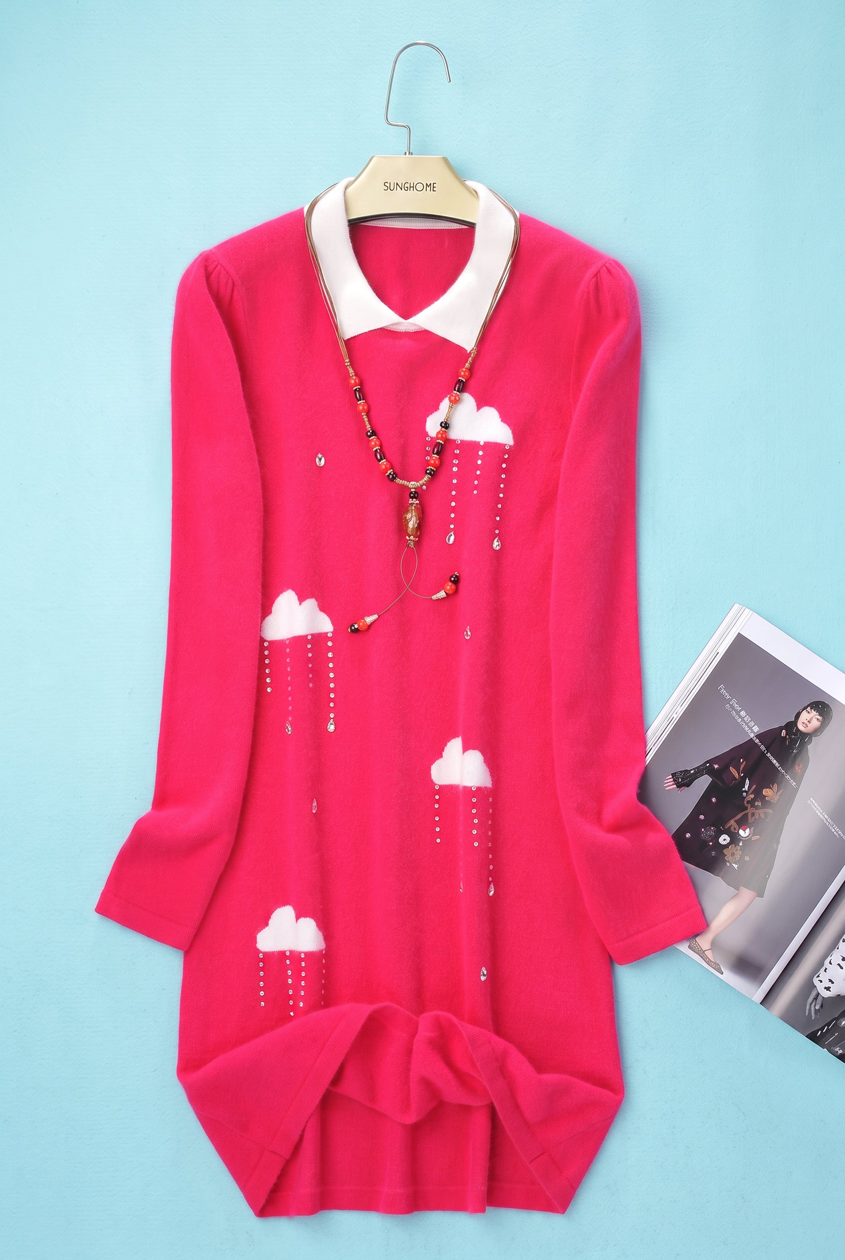 Women's Lapel Collar Cashmere Sweater