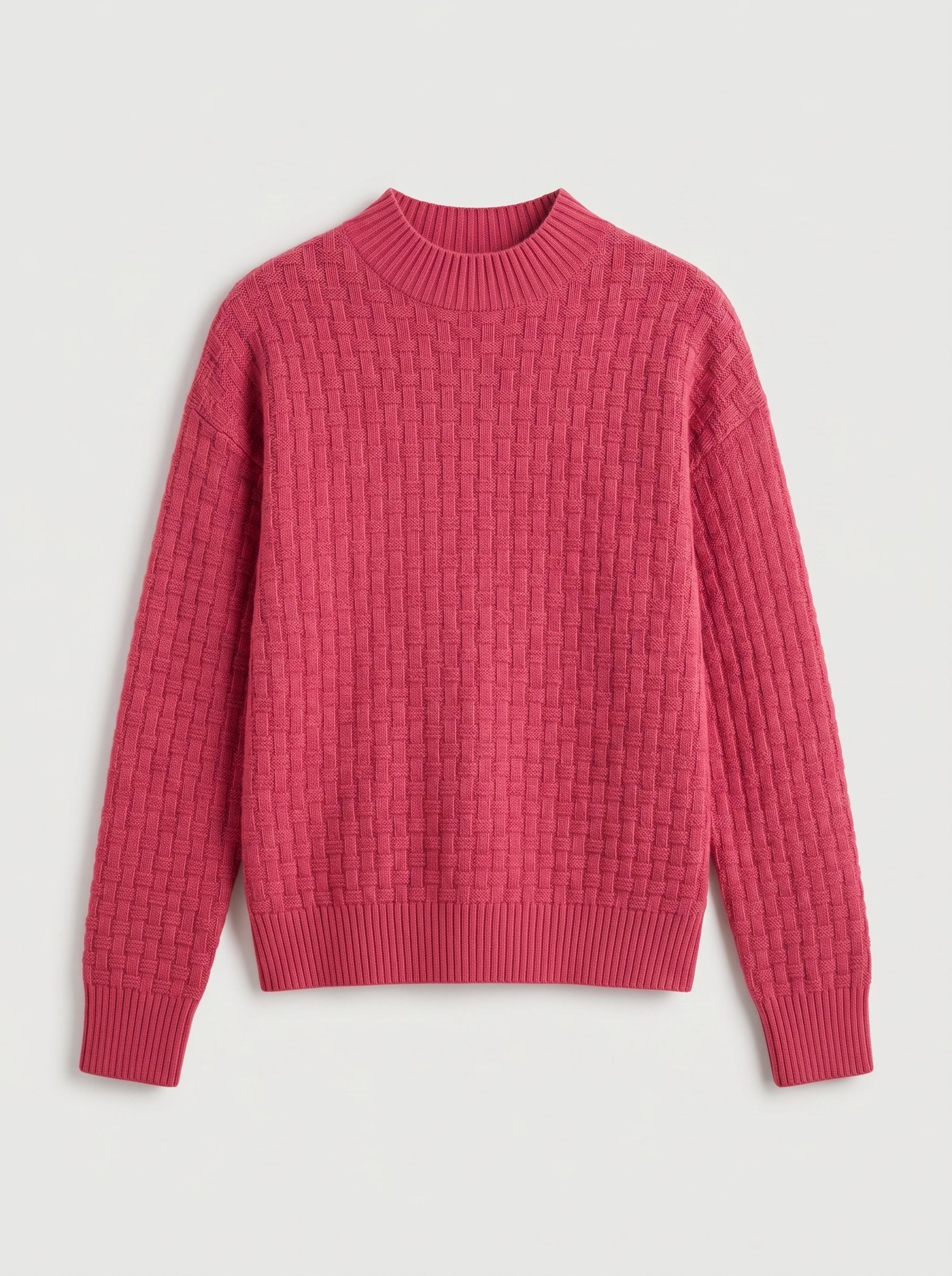 Women's Lapel Collar Cashmere Sweater — Rose red