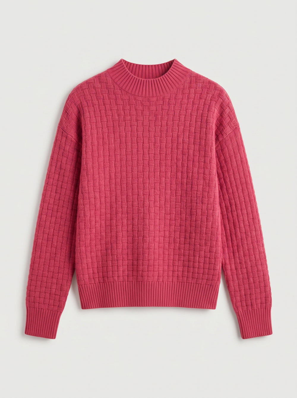 Women's Lapel Collar Cashmere Sweater — Rose red
