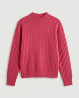 Women's Lapel Collar Cashmere Sweater — Rose red