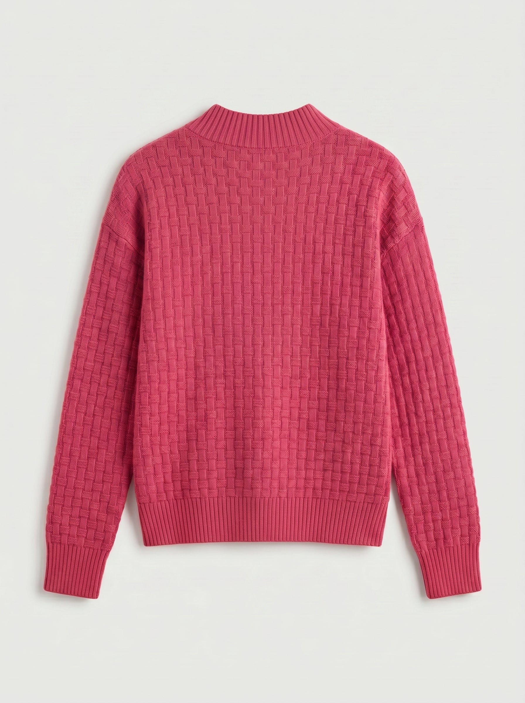 Women's Lapel Collar Cashmere Sweater — Rose red