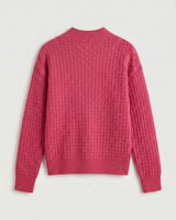 Women's Lapel Collar Cashmere Sweater — Rose red