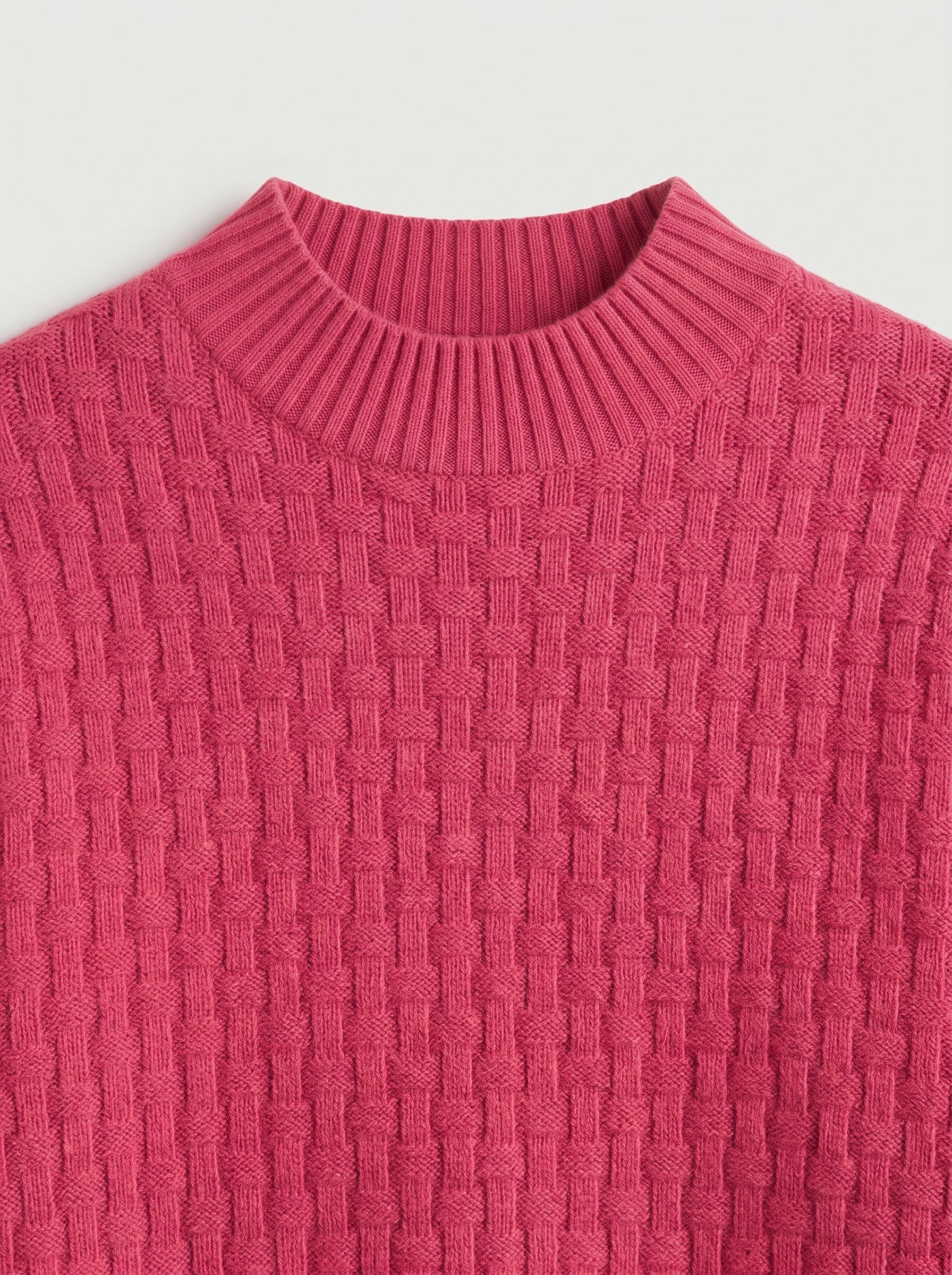 Women's Lapel Collar Cashmere Sweater — Rose red