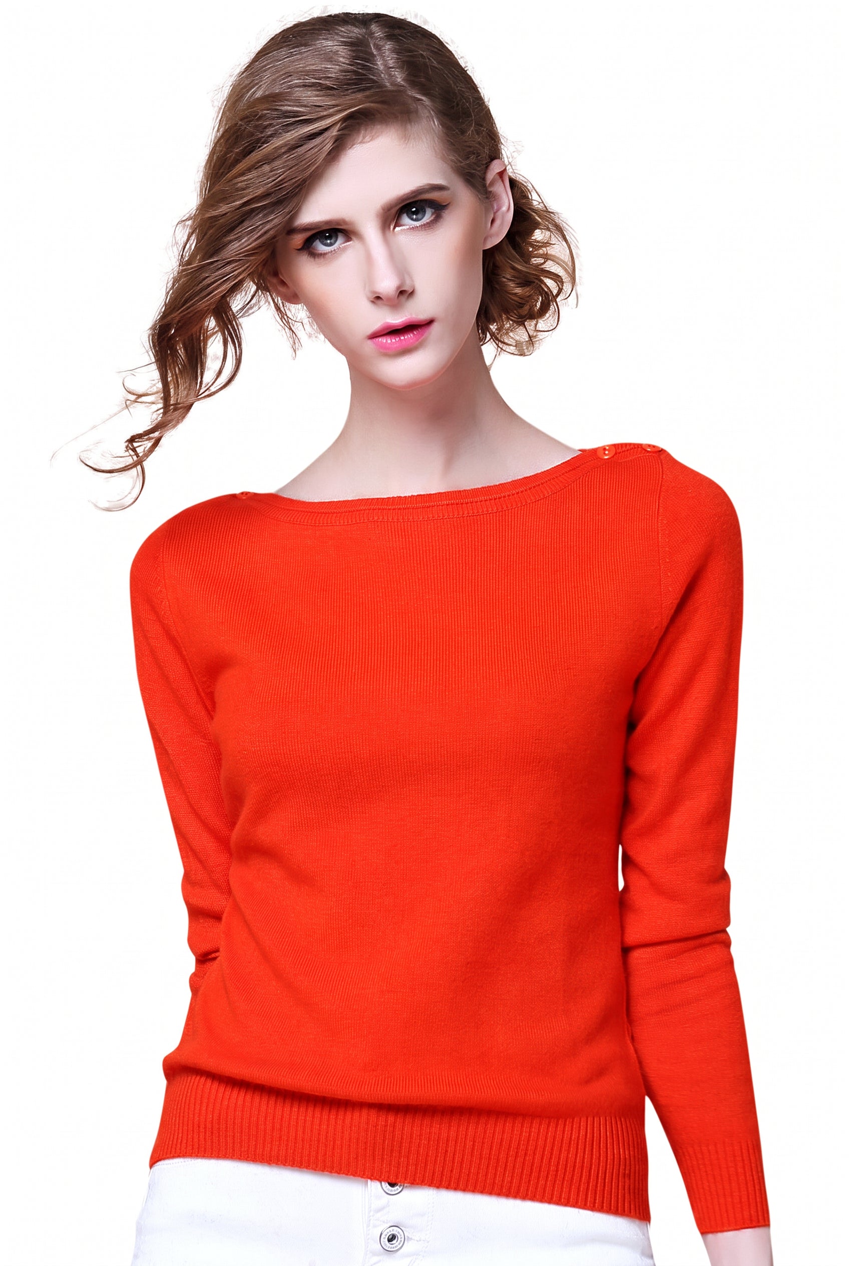 Women's Cropped Knit Cashmere Sweater