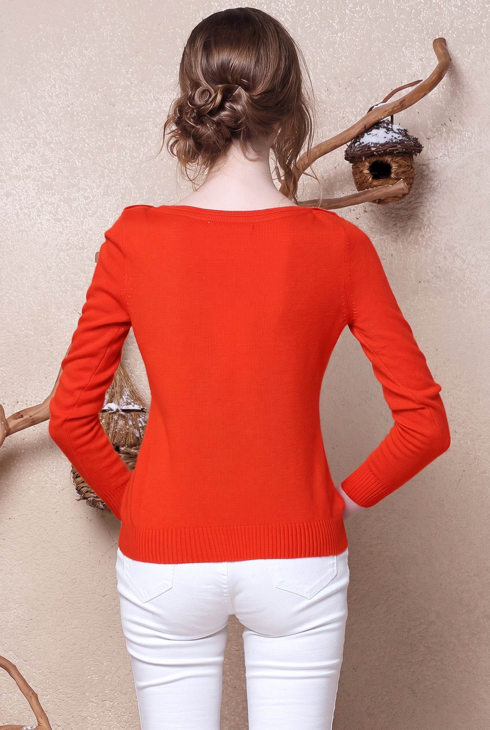 Women's Cropped Knit Cashmere Sweater