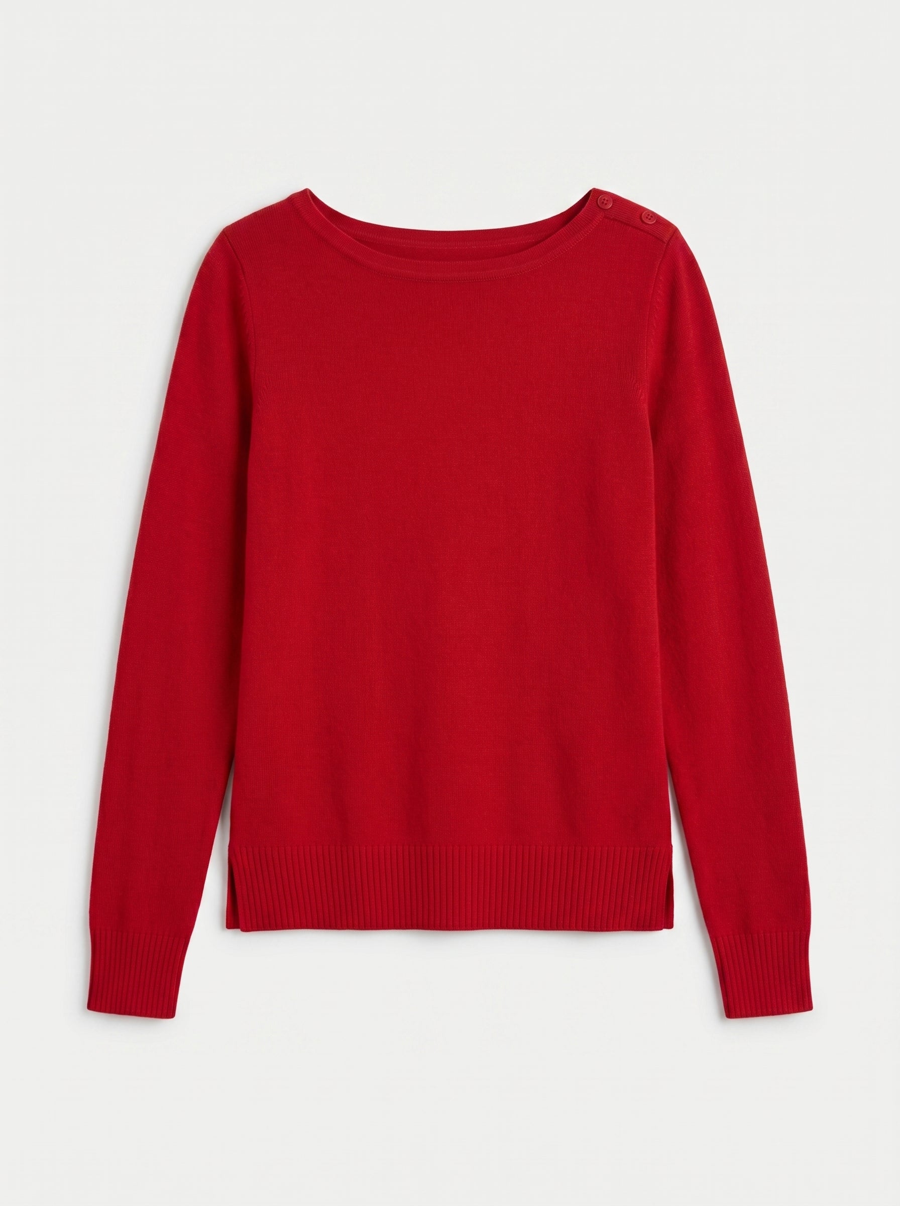 Women's Cropped Knit Cashmere Sweater — Red