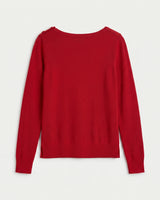 Women's Cropped Knit Cashmere Sweater — Red