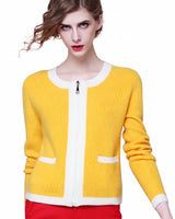 Women's Yellow Knit Cardigan