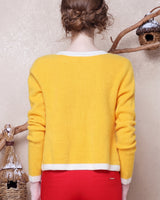 Women's Yellow Knit Cardigan