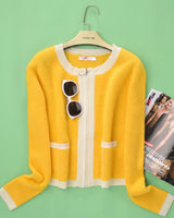 Women's Yellow Knit Cardigan