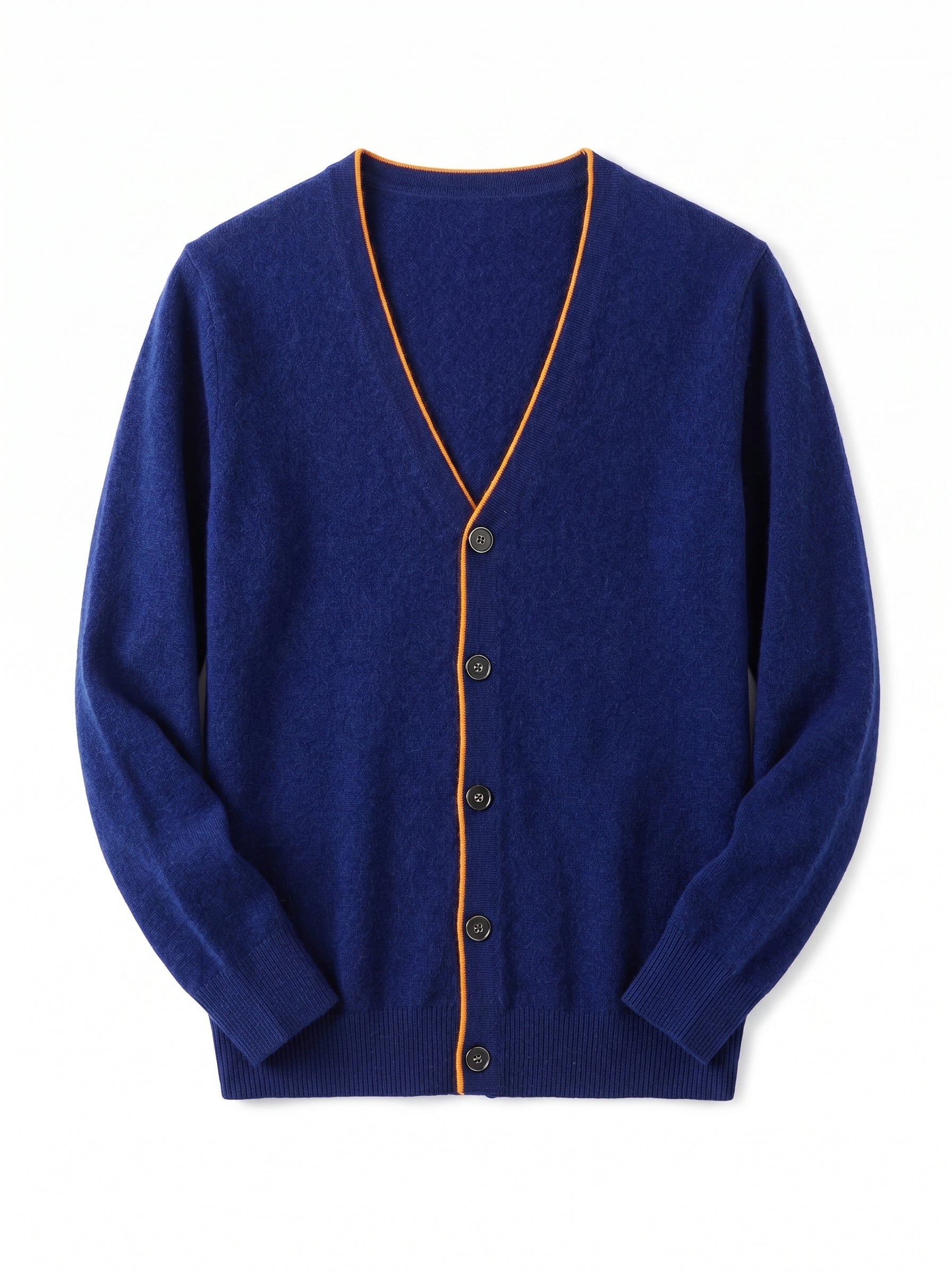 Men's V-Neck Cashmere Cardigan — Blue