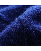 Men's V-Neck Cashmere Cardigan - Blue - Detail