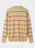 ZHILIFS Women's Striped Mock Neck Sweater - Wool Blend Knit Pullover