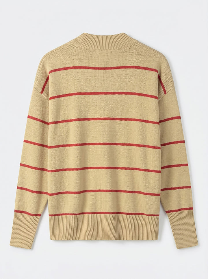 ZHILIFS Women's Striped Mock Neck Sweater - Wool Blend Knit Pullover alternate view