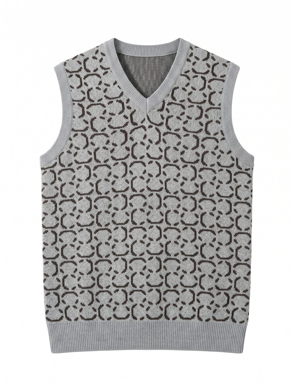 ZHILIFS | Men's Grey V-Neck Sweater Vest — Grey